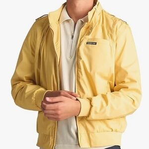 Members Only Yellow Bomber Jacket with Ribbed Hem